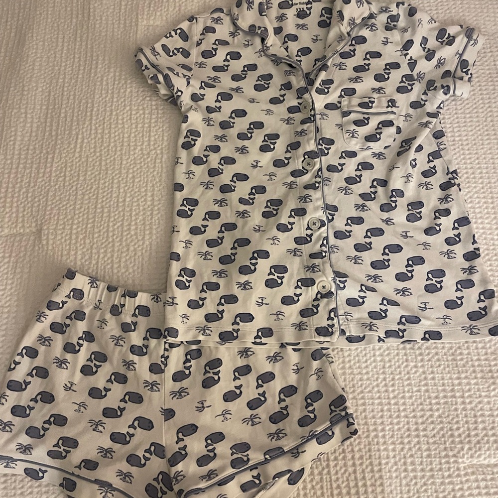 Roller Rabbit blue moby whale polo pajamas XXS